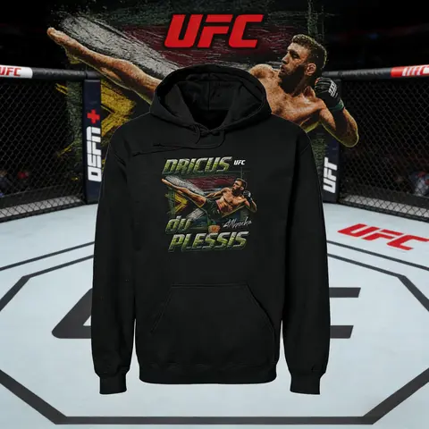 2026 Autumn/winter UFC Dricus Du Plessis Combat Graphic Hoodie Female Fashion Loose Casual Cotton Warm Sweatshirt Unisex Coat