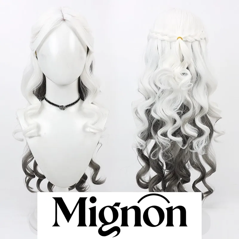 

Identity V Психолог Вечная ночь парик для косплея белый черный градиент подарок на Хэллоуин