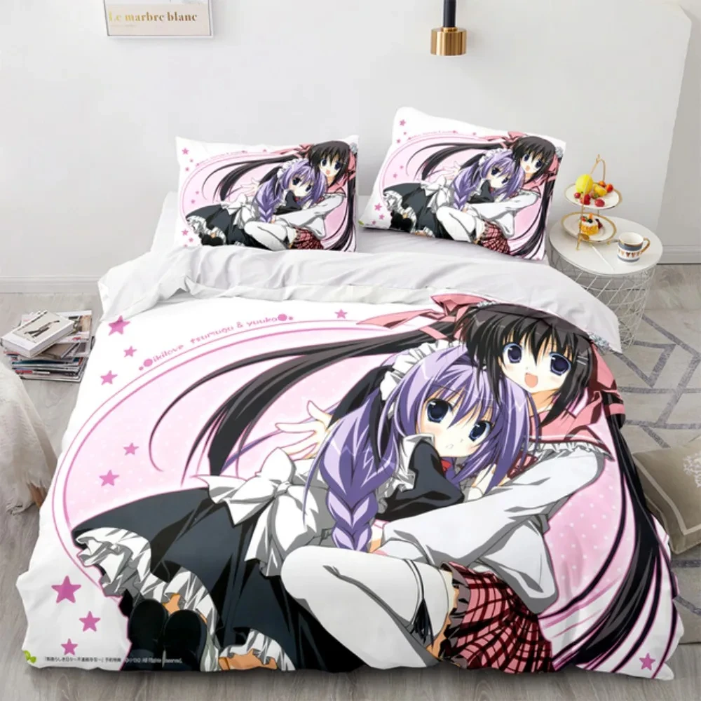 Anime Kotori Itsuka Cosplay Bedding Set,Duvet Cover Bed Set Quilt Cover Pillowcase,King Queen Twin Size Boys Girls Adults