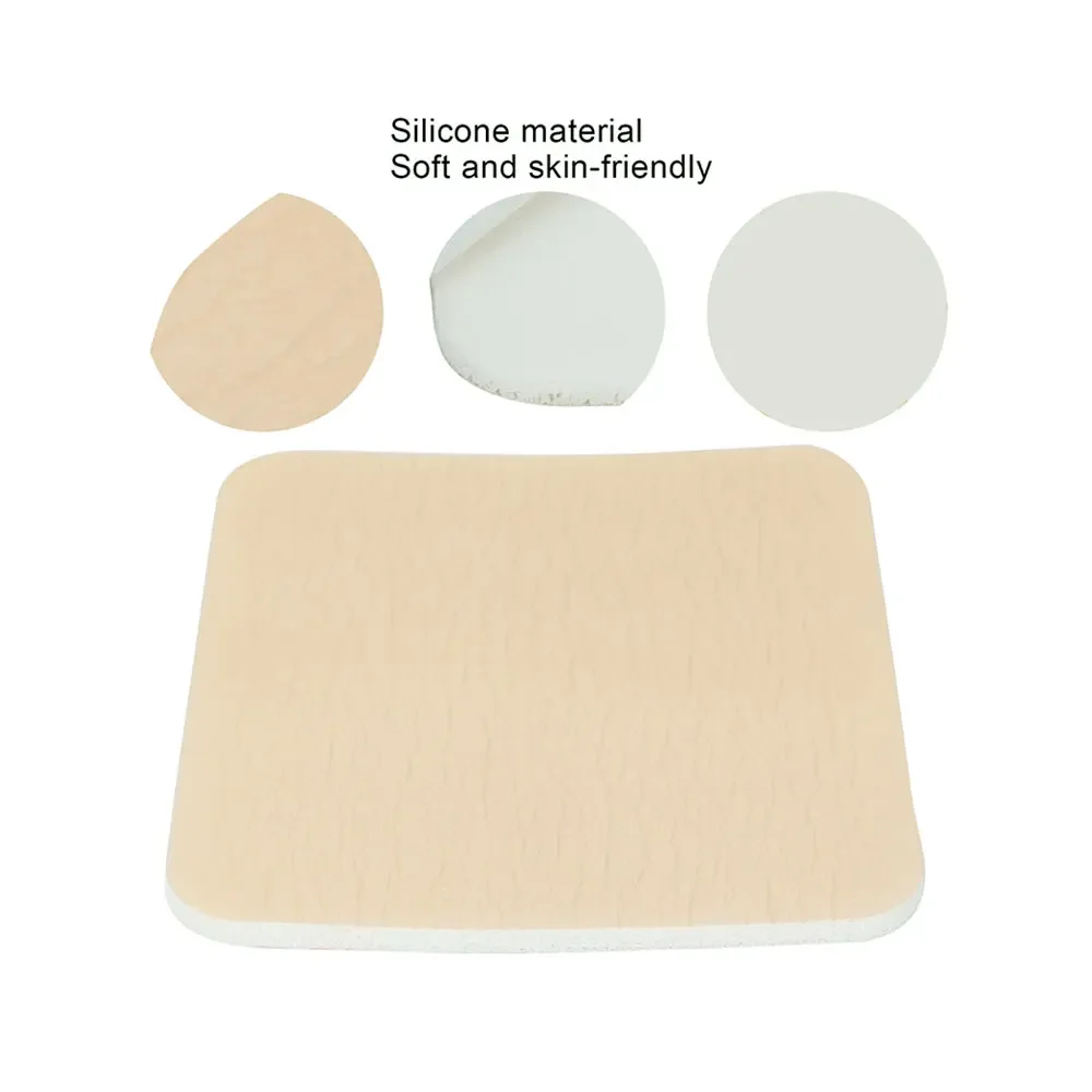 1-10Pcs10cm*10cm Silicone Adhesive Dressing Wound Healing Foam Absorbent Dressing Foam with No Border Silicone Foam Dressing