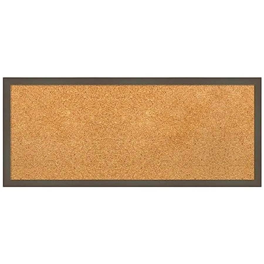 

Natural Cork Board for Wall 13x31 Vision Board with Grey Wood Frame Medium Corkboard Office Decor for Home Organization Modern