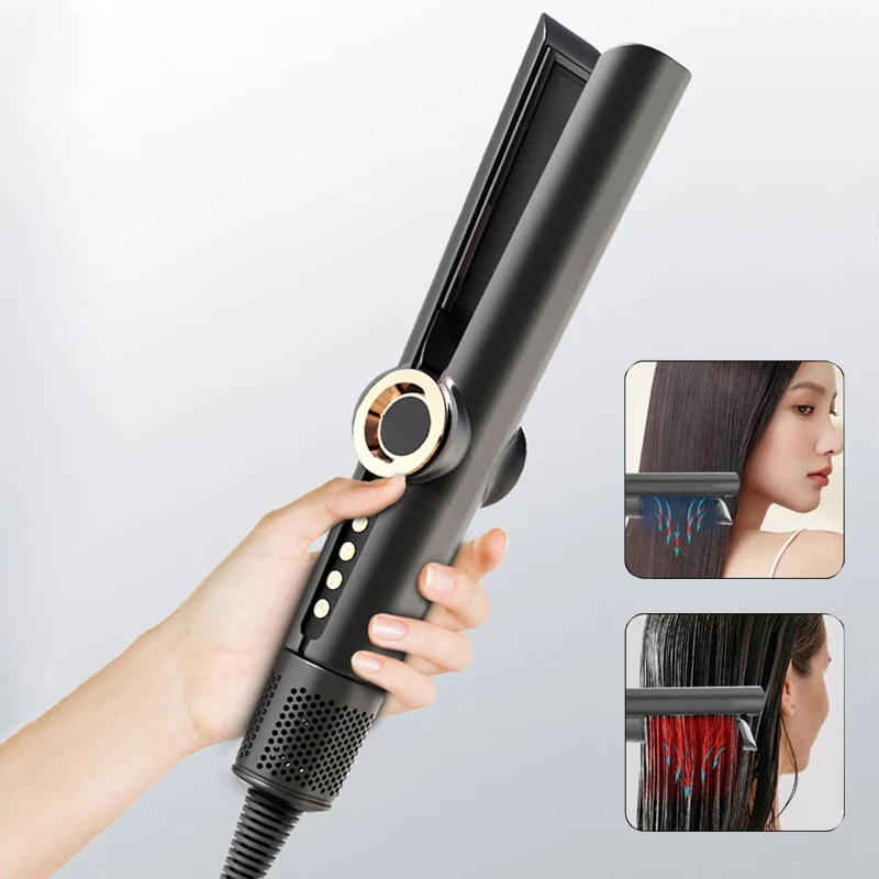 STLFSTLFFlat الحديد متعدد الأنماط Plancha Cabello مجفف الهواء الساخن يستقيم الحديد المسطح المهنية مكواة فرد الشعر مع الهواء
