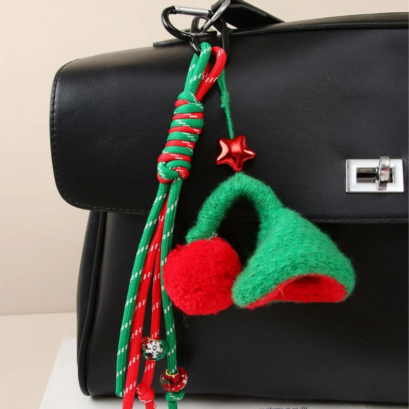 

Festive Knitted Hat Keychain, Lovely Tree Bag Charm, Versatile Keychain