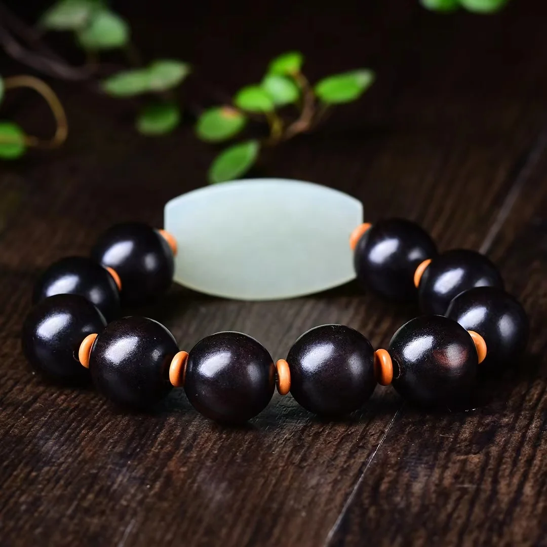 Fine Hetian Jade Lucky Pixiu Bracelet Jewelry  1171#