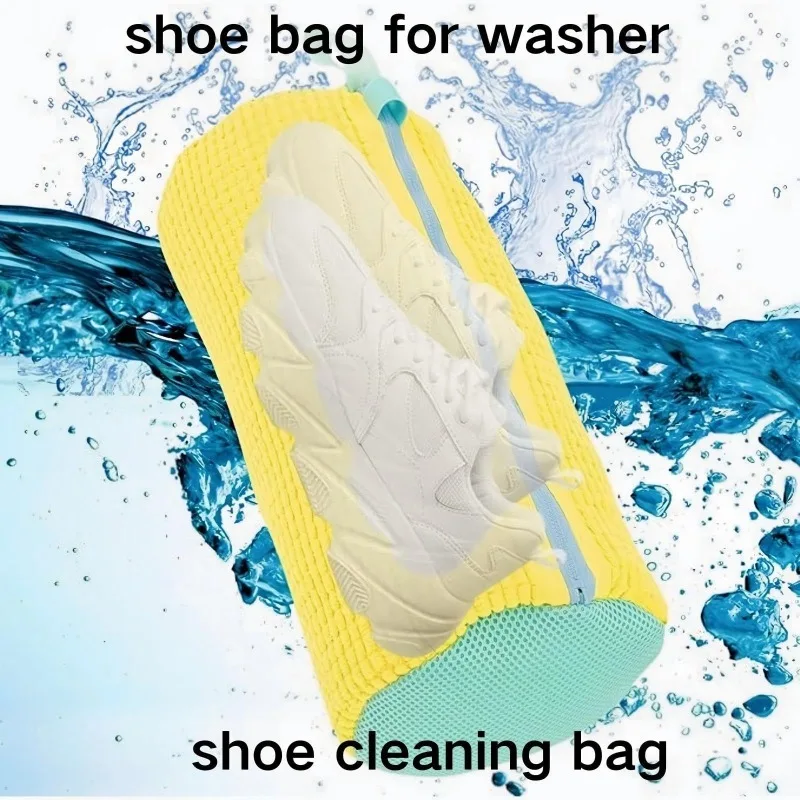 Laundry Bags Shoe Washing Machine Bag-with Zipper Laundry Bag with Rich Fluff Inside,Perfect for Sneakers with Shoe Brush
