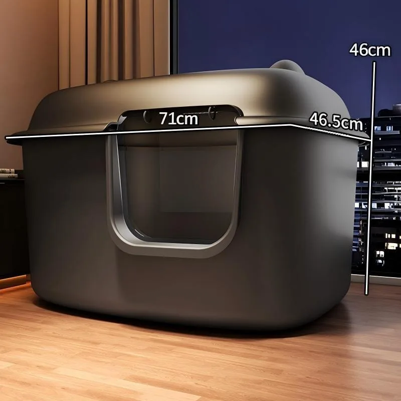 

Extra Large Enclosed Cat Litter Box High Sided Anti Splash Odor Control Big Capacity Cat Toilet