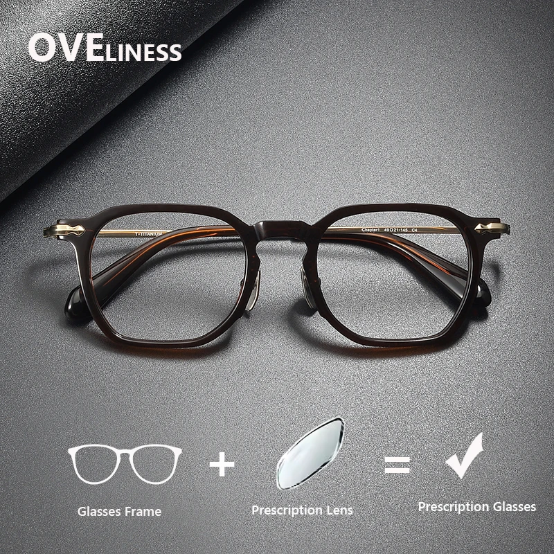 

Acetate Titanium optical Glasses Frame Men Retro Vintage square Eyeglasses frames Women Prescription myopia Spectacles Eyewear