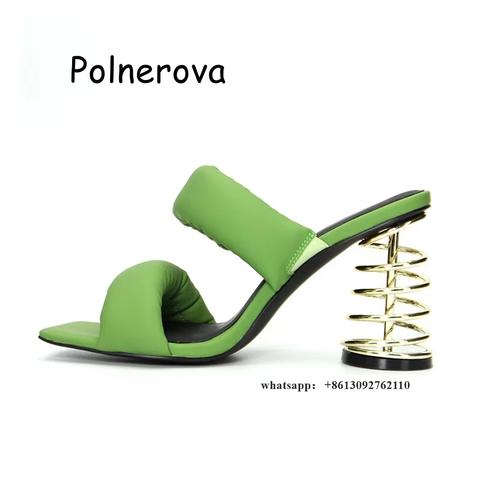 Pantofole da donna solide punta quadrata primavera stile strano cintura con una parola punta aperta Sexy Slingback estate Casual nuovi arrivi 2023