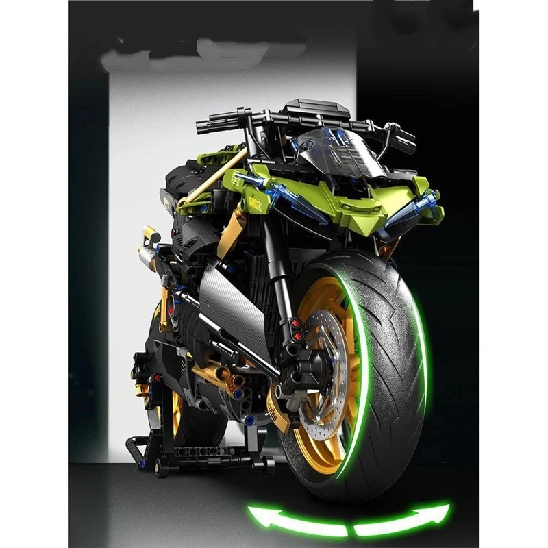 1720 Uds. MOC City motocicleta técnica Moto coche modelo bloques de construcción carreras Motobike vehículos ladrillos juguetes para chico adolescentes regalo