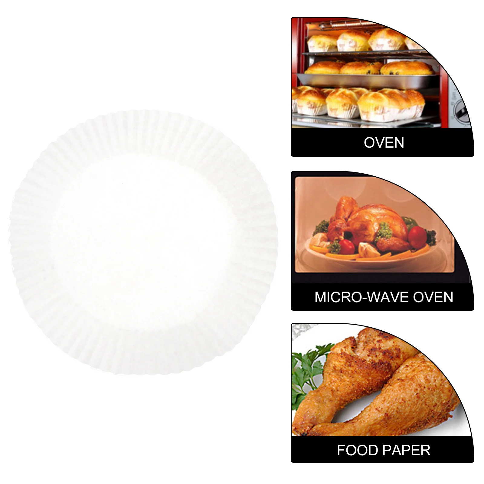 

50 pcs Air Fryer Paper Liners Bowl Shape Non-Stick Oil-Absorbing Baking Liners Heat-Resistant Disposable Pads For Kitchen Use