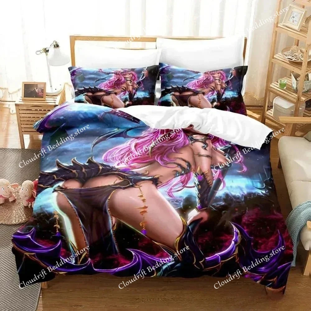 3D Anime Black Summoner Bedding Set Single Twin Full Queen King Size Bed Set Adult Kid Bedroom Duvet Cover Sets