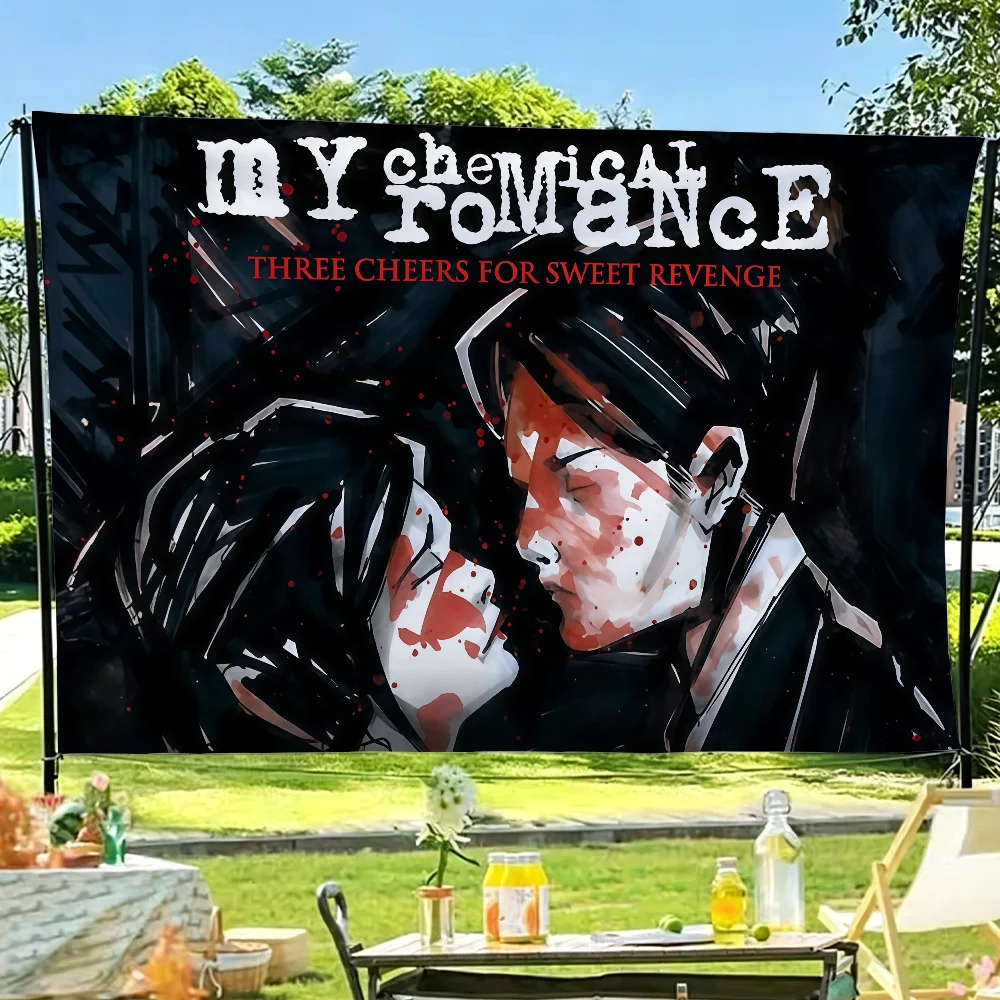 Band M-My C-Chemical R-Romance-S Flagge für Gartenparty, Wohnzimmer, Zuhause, Wanddekoration, Banner, Schlafzimmer, Outdoor-Wandteppich – Detail 6