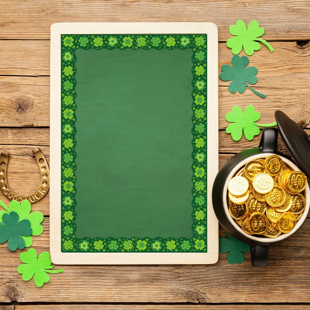 

1 Roll St Patricks Border Trim Bulletin Board Decor Classroom Party Stickers Spring Decoration Paper
