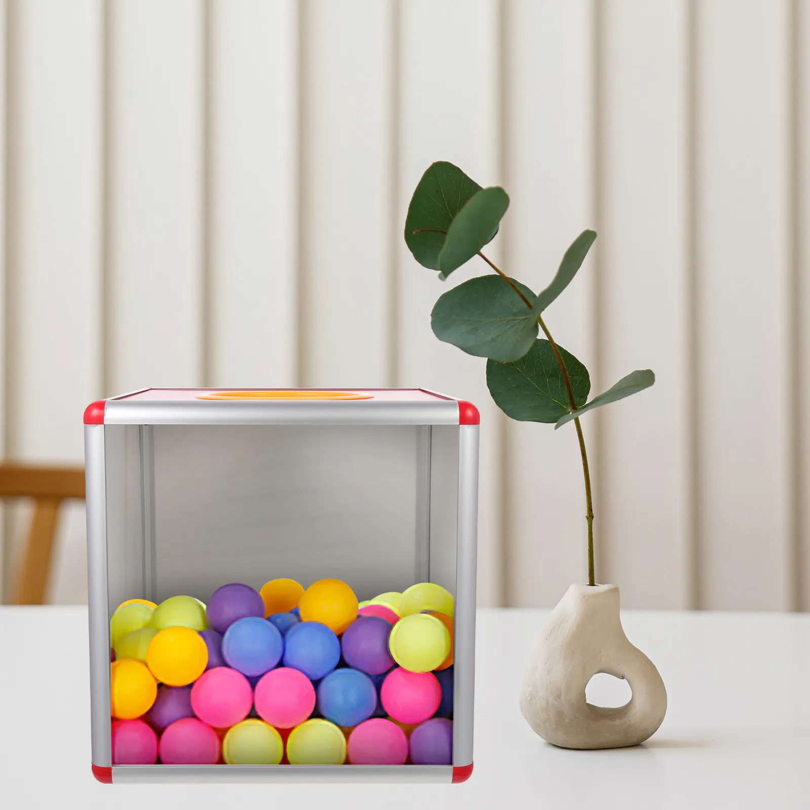 

1 шт. Коробка для розыгрышей из алюминиевого сплава, многофункциональный контейнер для билетов, купонов, призов на мероприятиях, из МДФ