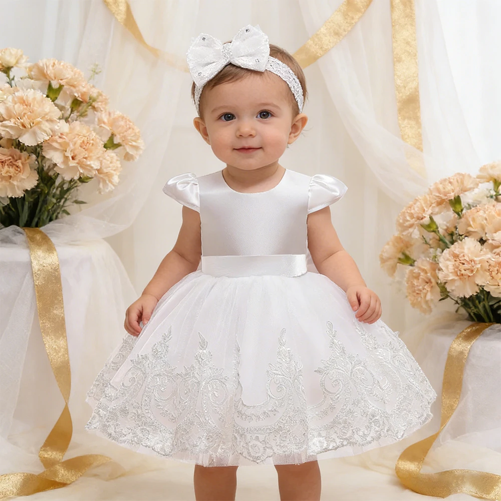 

Детские платья на первый день рождения, платья для крещения, белое платье, свадебное платье принцессы для девочек, детский костюм для первого причастия