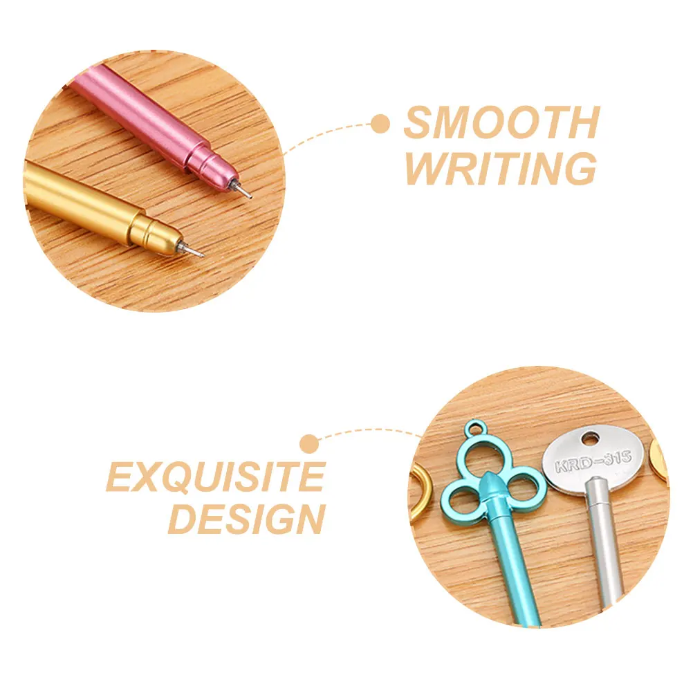 

18 Pcs Vintage Key Styling Neutral Pen Student Novelty Pens Plastic Writing Desktop Gel Ink