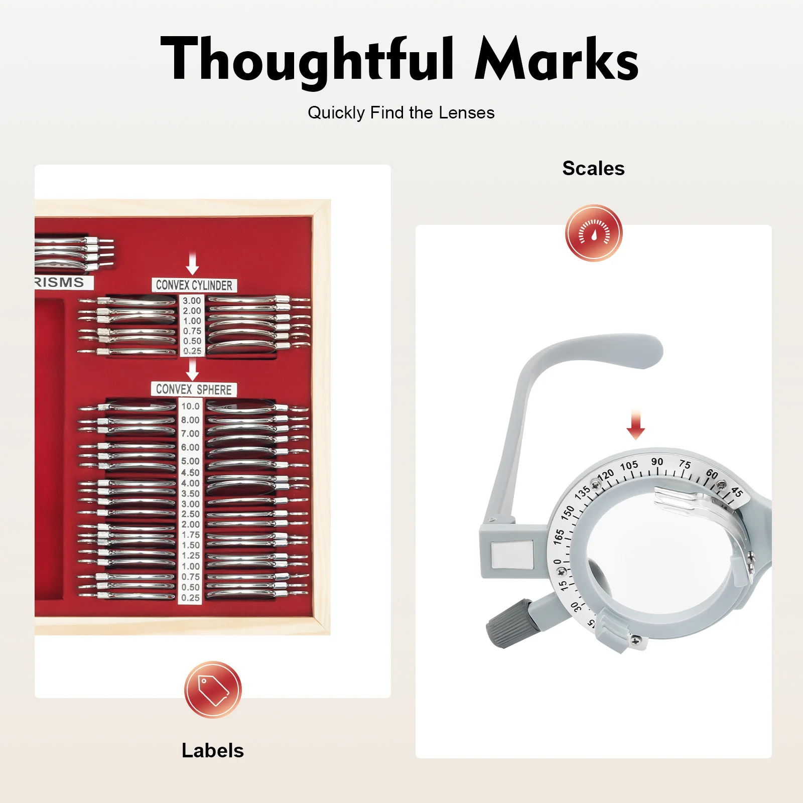 104Pcs Trial Lens Set Optometry Kit for Vision Test, Portable Case & Eye Chart, for Optometrist Clinic Home Use