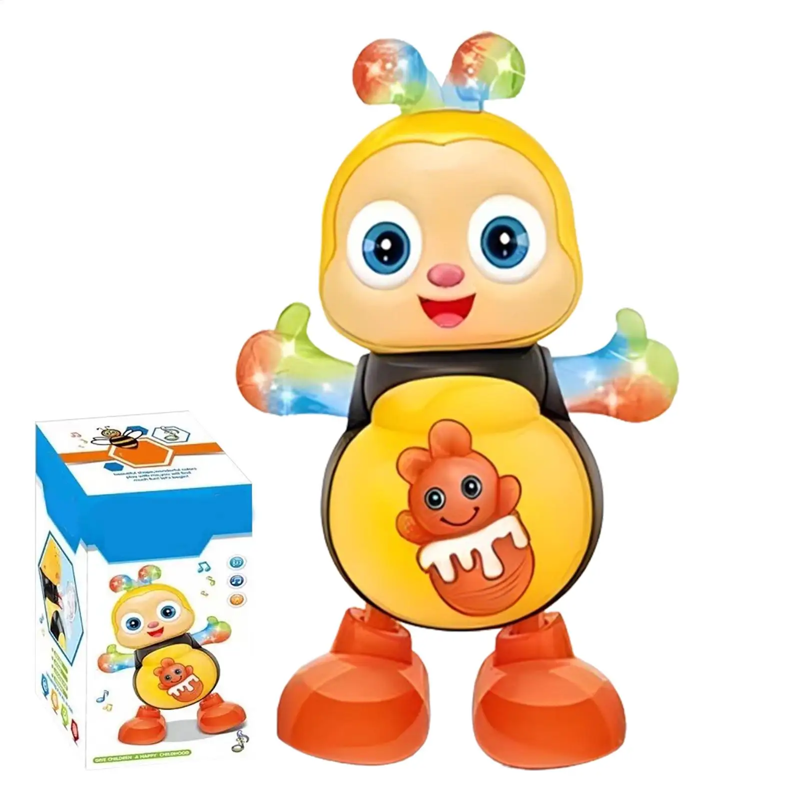 Flash Lighting Dancing Bee Toy Children Musical Interactive Toy Electronic Cartoon Bee Preschool Educational Toys Kids Gifts