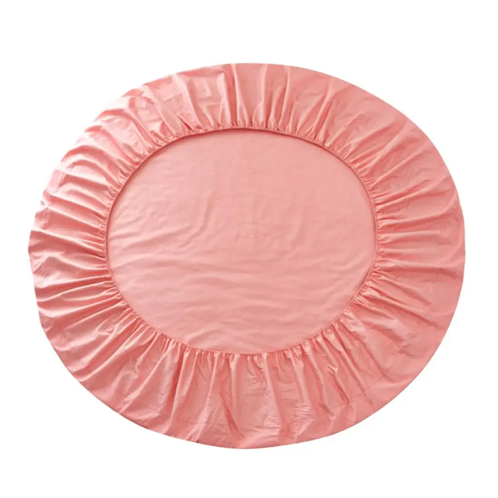 Cotton Bed Fitted Cover Round Sheet Elastic All Around Easy Care Bedding for 2