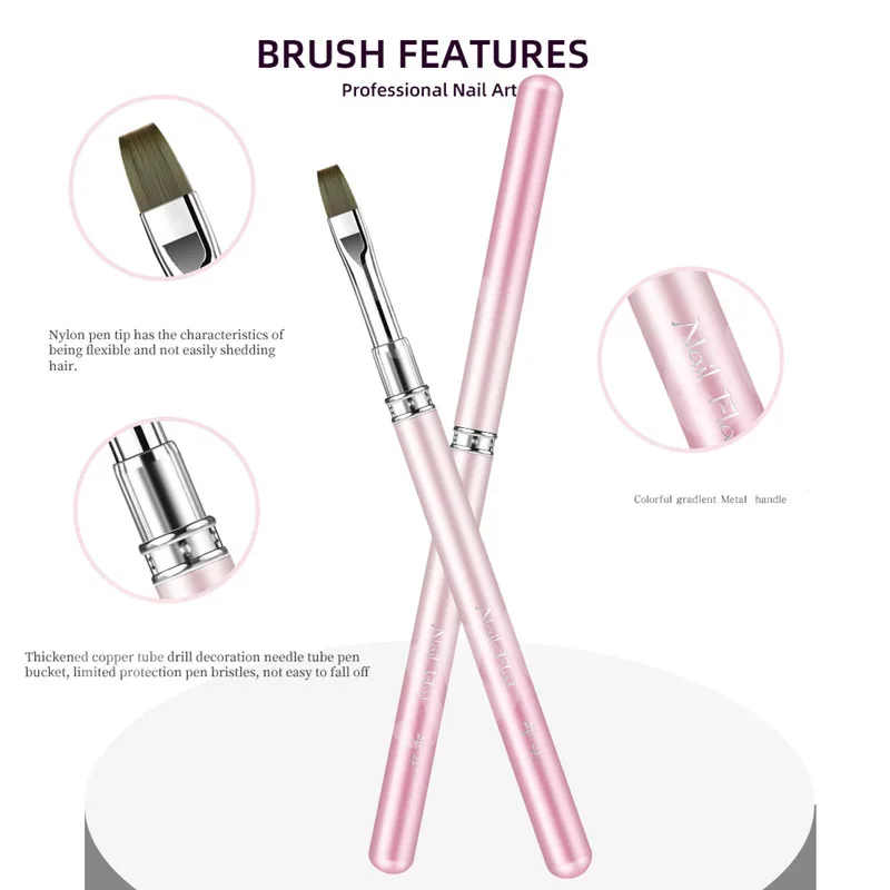 11Style Color Gradient Metal Handle Nail Art Pen Brush Coloring Pen Round Light Therapy Pen Halo Pen Nail Drawing Pen Flower Pen