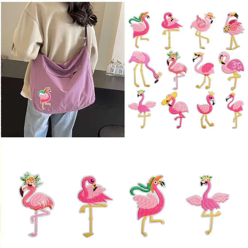 

Elegant Red Crane/Flamingo Embroidery Sew/Iron On Patches for DIY Clothing Hat Coats Jeans T-shirt Sweaters Shoes Bags Socks