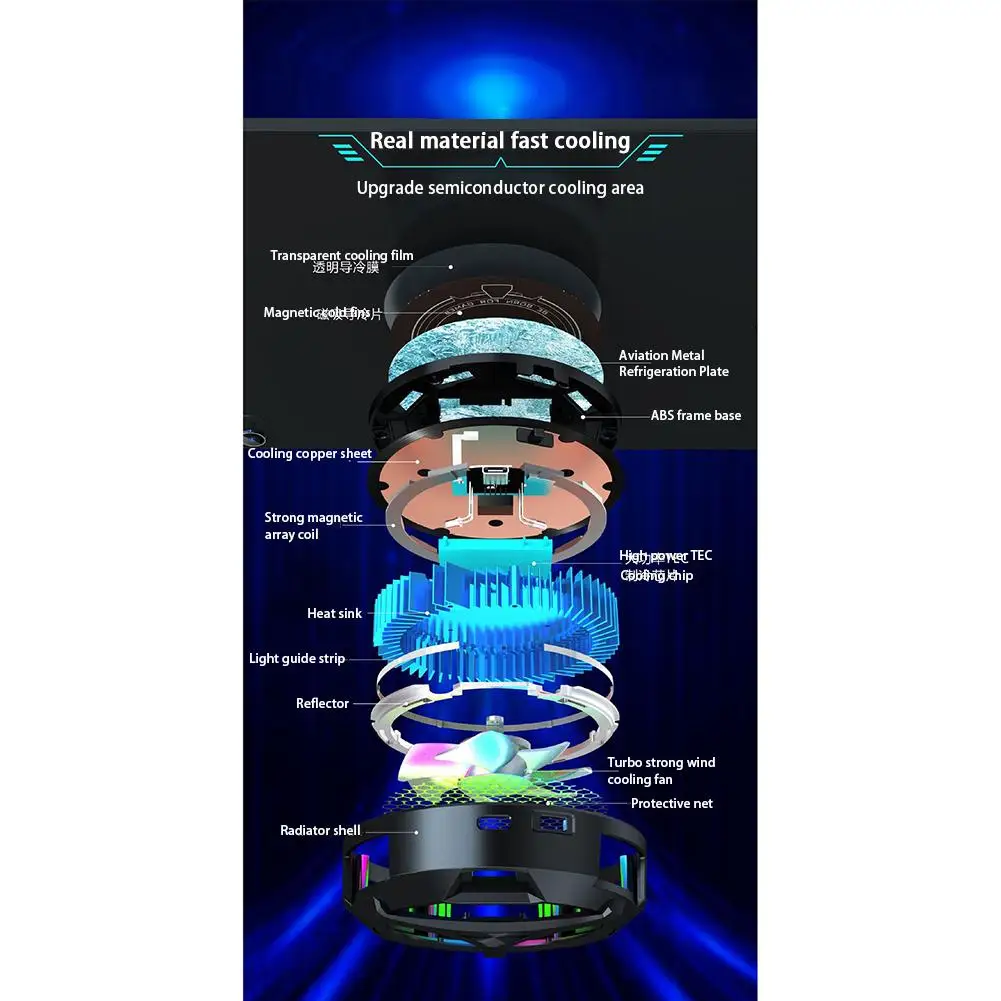 X42 Diameter 10cm Semiconductor Cooler Cooling Fan Fast Charging Magnetic Suction Radiator For Mobile Phone Tablet hotselling