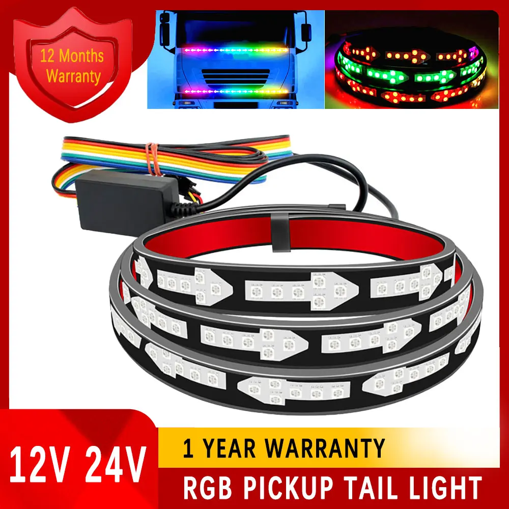 (NORGOS) Pickup Truck Taillights Tail Brake Turn Light Signal Strip 12V 24V for Ford Chevrolet Nissan Renault GMC Fiat Toyota