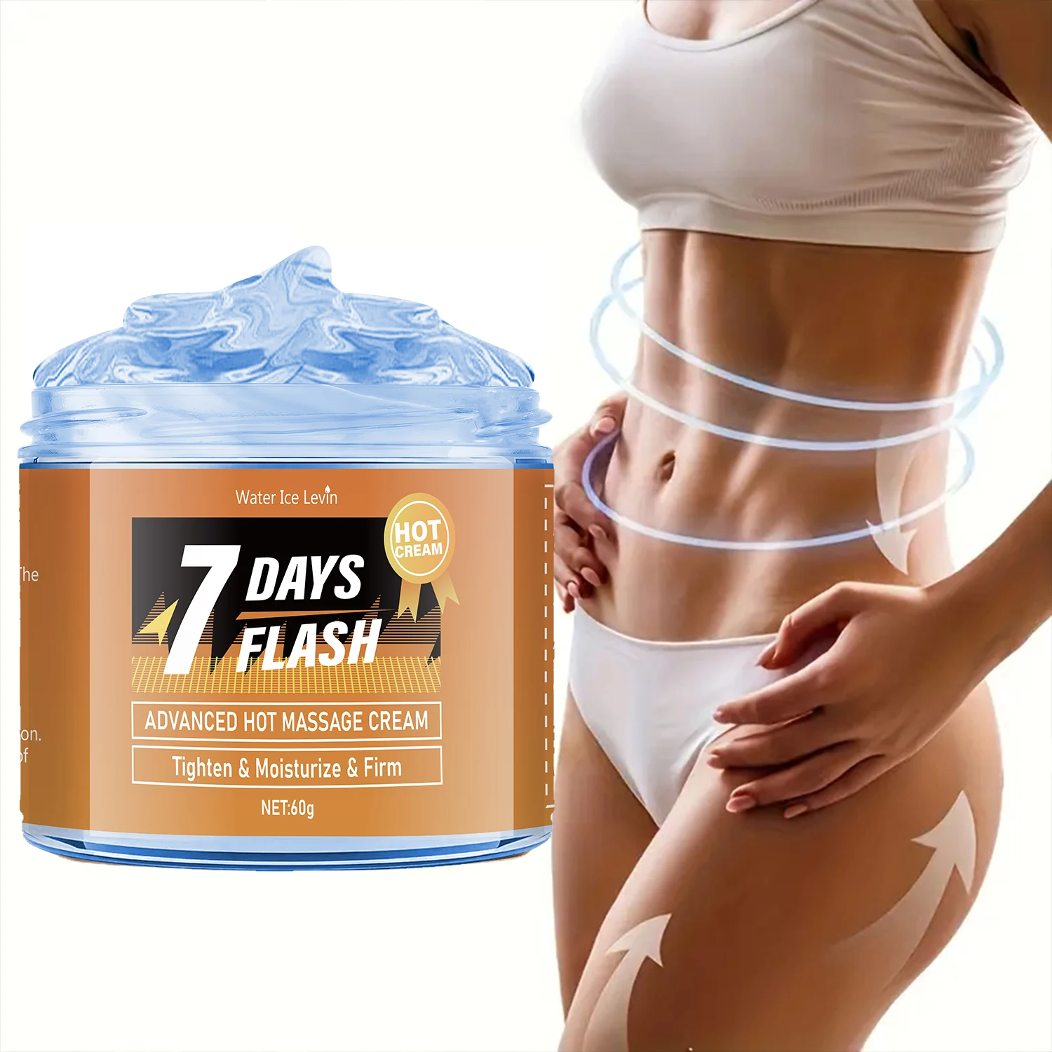 Crema de masaje hidratante de 60 g: reafirmante y liftante, contiene extracto de curcumina y planta, adecuada para el cuidado de la piel de gran barriga y relajación, crema de masaje para brazos y piernas