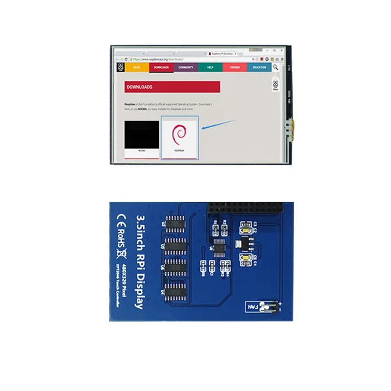 3.5 Inch Resistive Touch Display Screen TFT LCD 480X320 Display for Raspberry Pi 4B/3B+/3B/Zero W