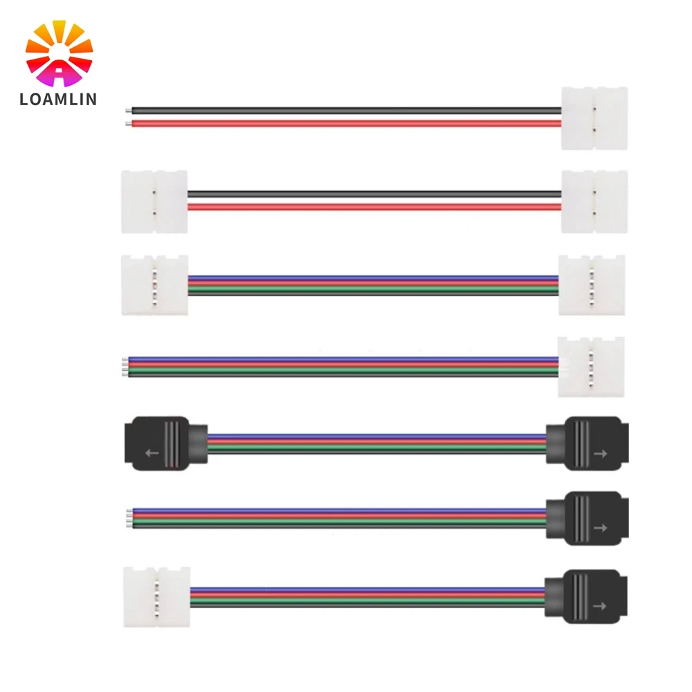 10mm WS2812B WS2811 5050 RGB LED Strip Connector Single / Double End Solderless Cover Connector 2pin /3pin /4pin/5pin