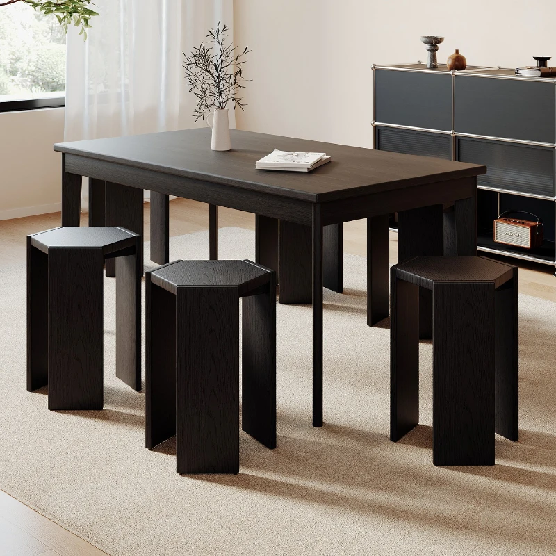 Solid wood stool household stackable order stool thickened combination stacking stool