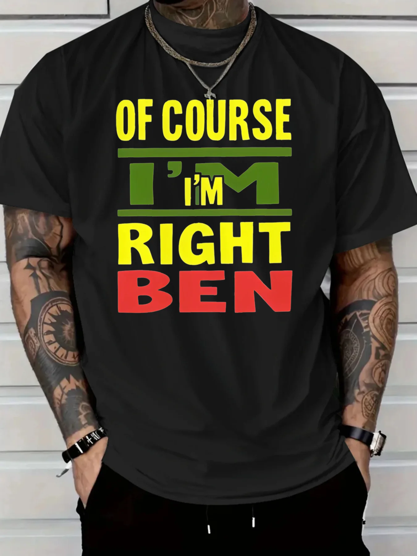 Herren-Baumwoll-Freizeit-T-Shirt „with Of Course I'm Right“ Ben Regular Fit All Season Comfort Everyday T-Shirt Bequeme Passform
