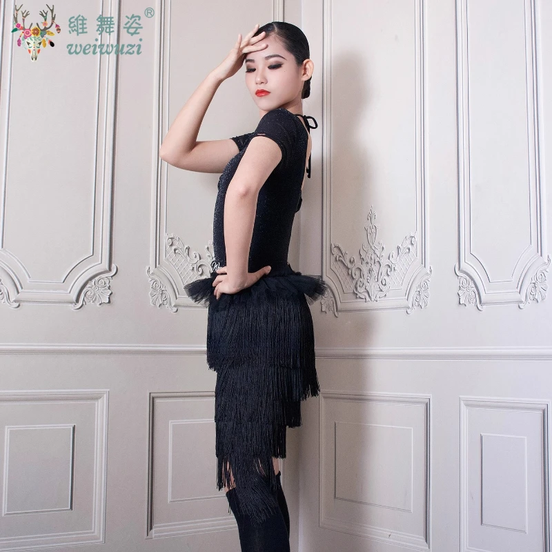 라틴댄스 프린지 연습복 맞춤형 탱고 차차 삼바 공연 의상 성인 어린이 라틴 대회 의상
