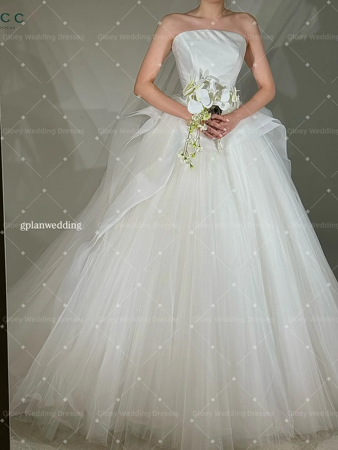

OLOEY 2026 Tulle Customized Tiered Elegant Wedding Dresses Ivory Korea Simple Brides Gowns Women Bridal Dresses