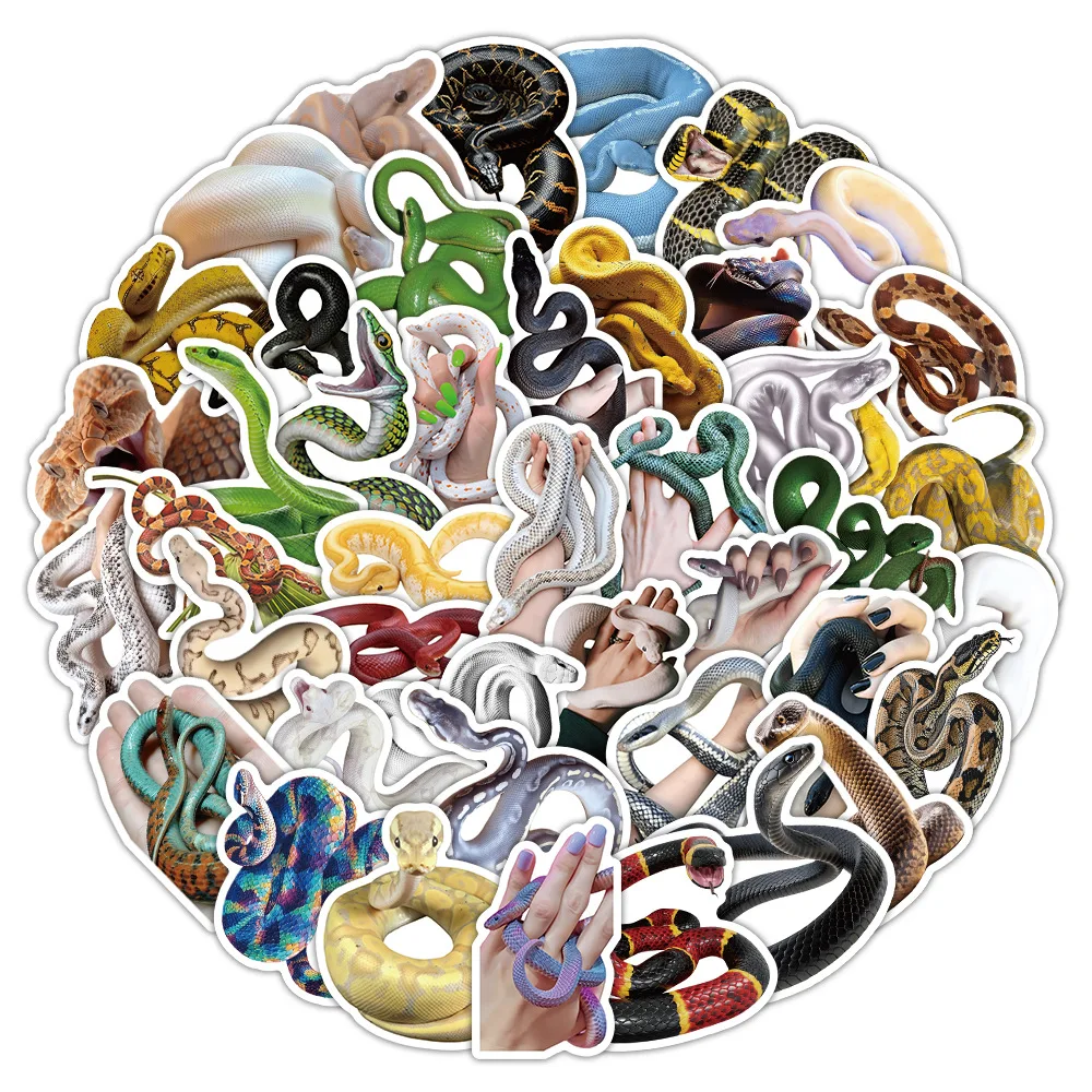 10/50 قطعة الملونة الأفعى الكتابة على الجدران ملصقات شخصية الحيوانات الأليفة الكرتون مائي DIY بها بنفسك الأمتعة الهاتف الغيتار سجل القصاصات ملصق مضاد للمياه