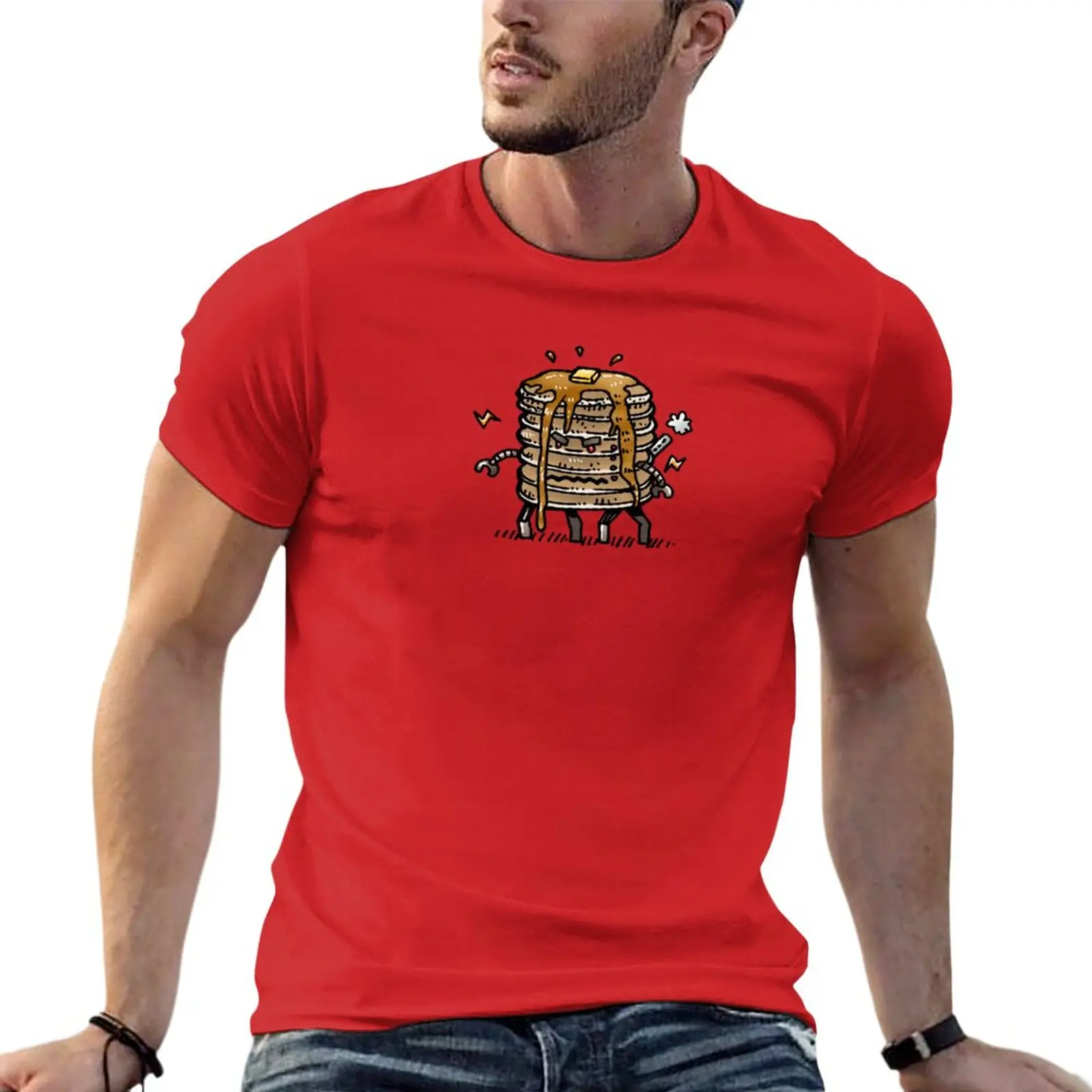 

New Pancake Bot T-Shirt T-shirt short cute tops men graphic t shirts