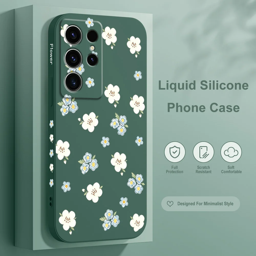 Misty Flowers Phone Case For Samsung Galaxy S26 S25 Edge S24 S23 S22 S21 S20 S10 FE Plus Ultra Silicone Soft Cover