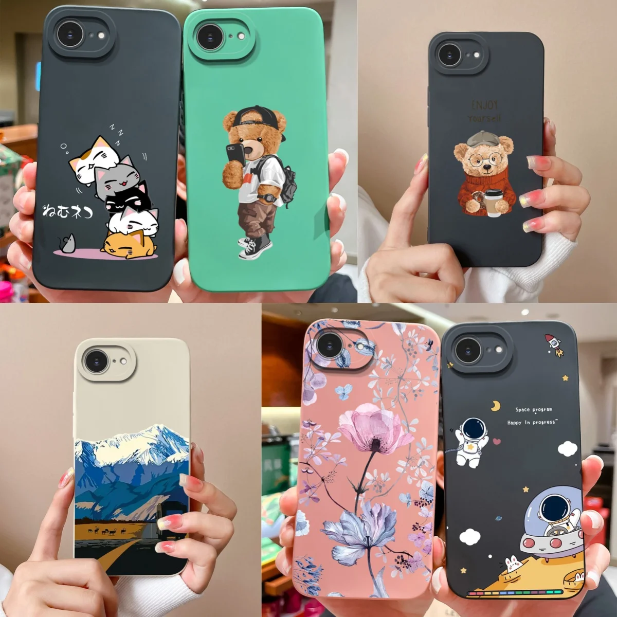 حافظة لهاتف آيفون 16E 2025 غطاء هاتف من السيليكون السائل الناعم تغطية كاملة ممتص للصدمات لهاتف SE 2025 غلاف خفيف الوزن مضاد للسقوط