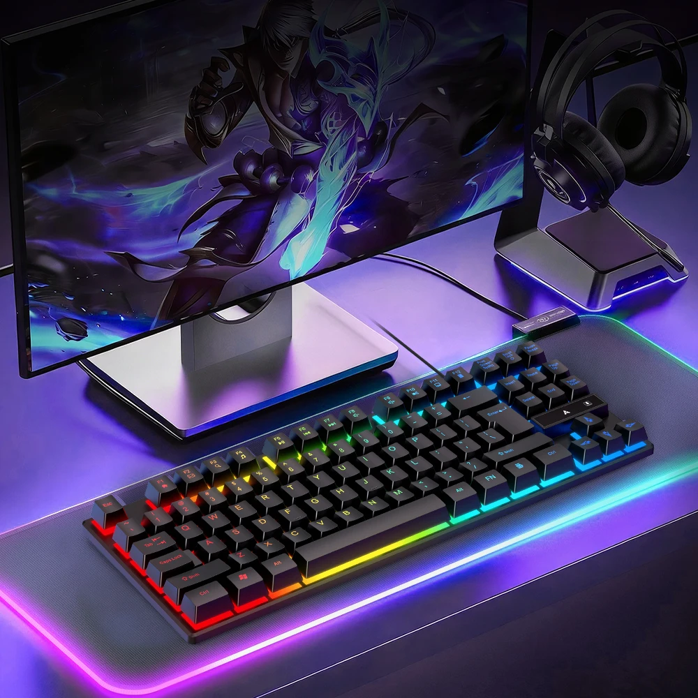 87 Keys TKL Membrane Keyboard - Gaming Keyboard Tkl ulasan dan harga