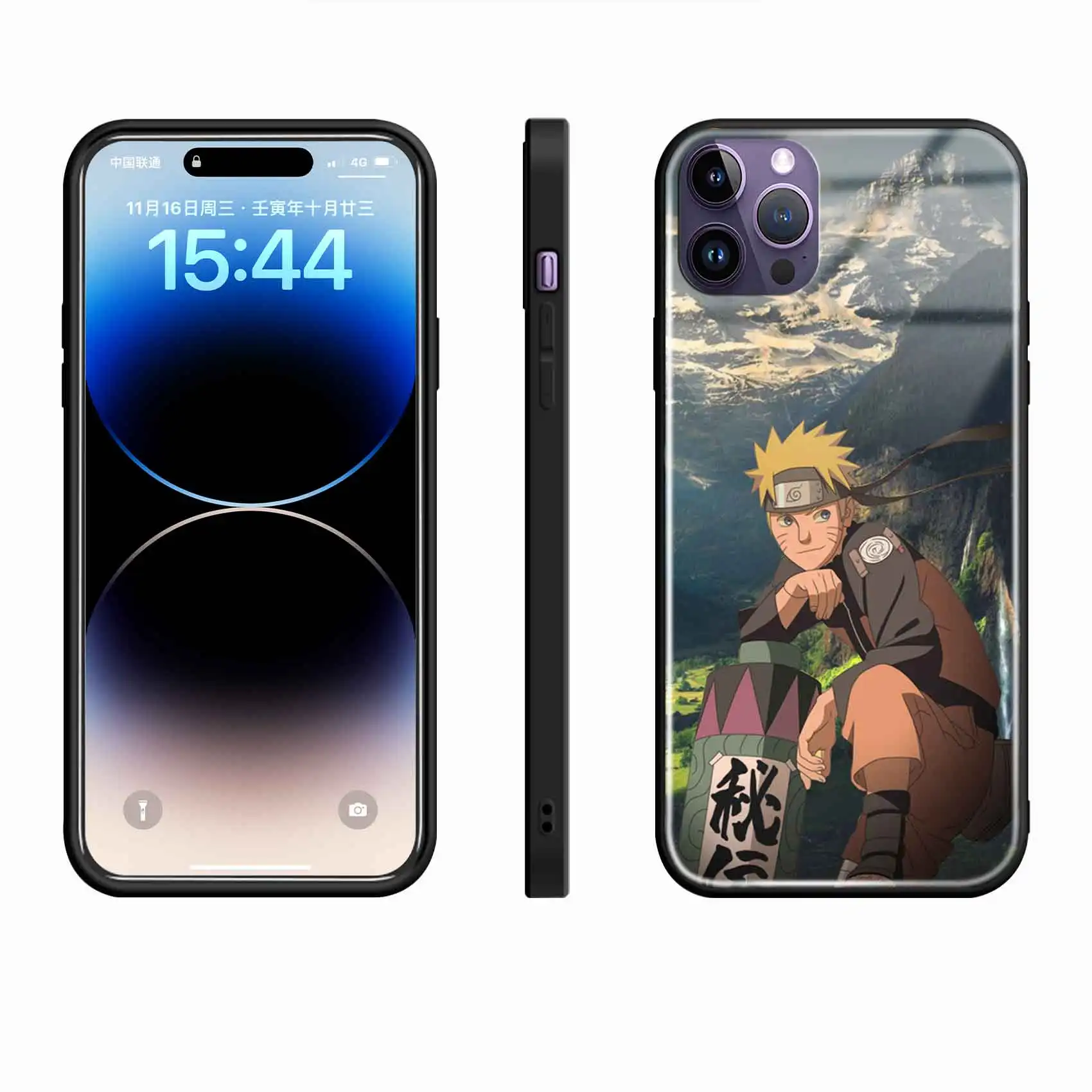 MINISO أنيق الهوكاجي السابع حافظة هاتف واقية آيفون 16 15 14 13 12 برو ماكس زائد غطاء مقبض مقاوم للسقوط