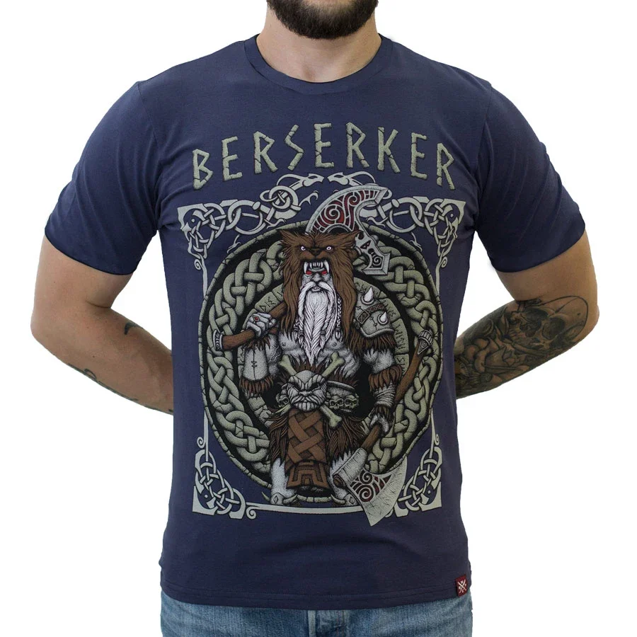 

Retro Nordic Warrior Berserker T-Shirt 100% Cotton O-Neck Summer Short Sleeve Casual Mens T-shirt Size S-3XL