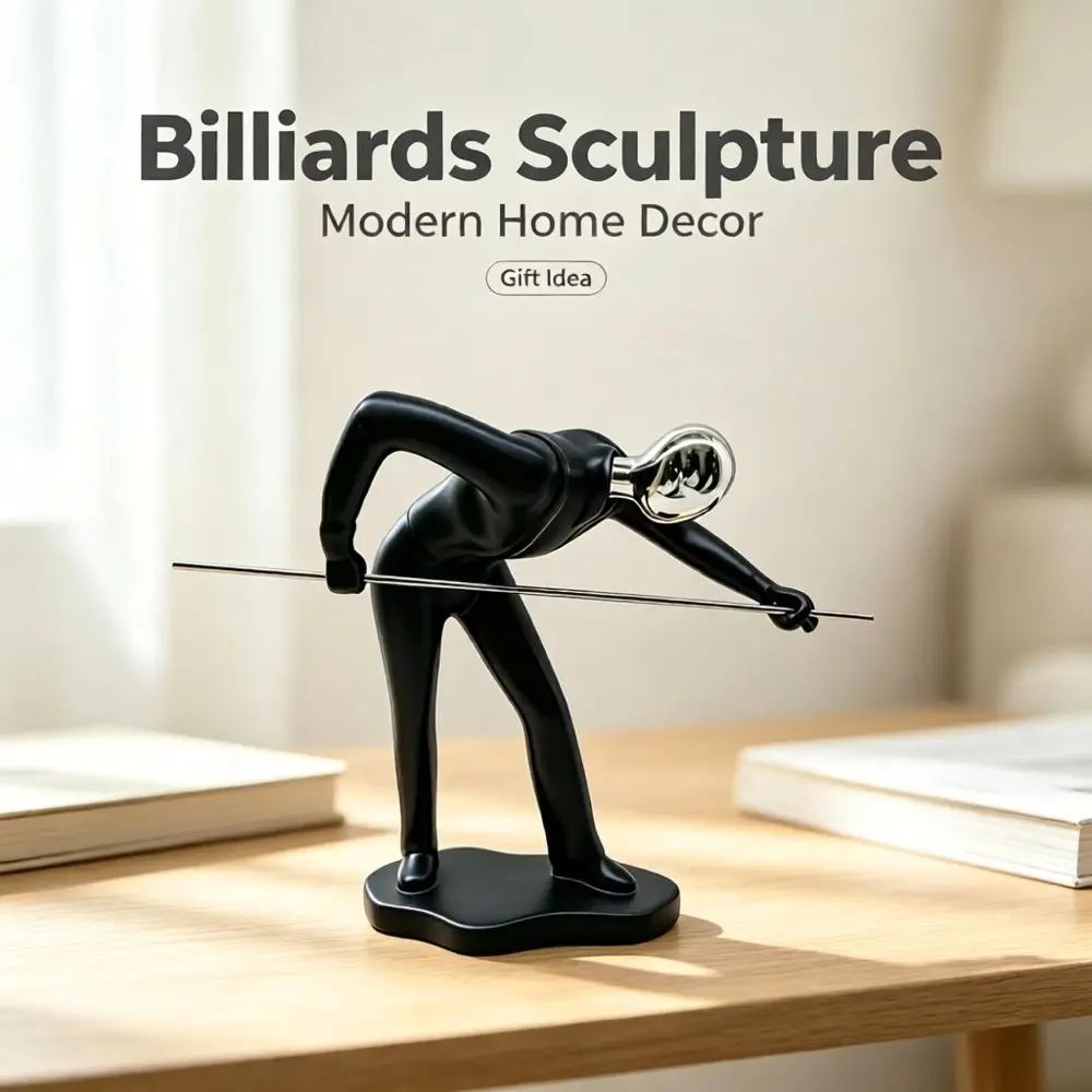 Billiards Sports Figurines Modern Minimalist Home Decoration Items Gift Tabletop Ornaments for Living Room Office Bookshelf