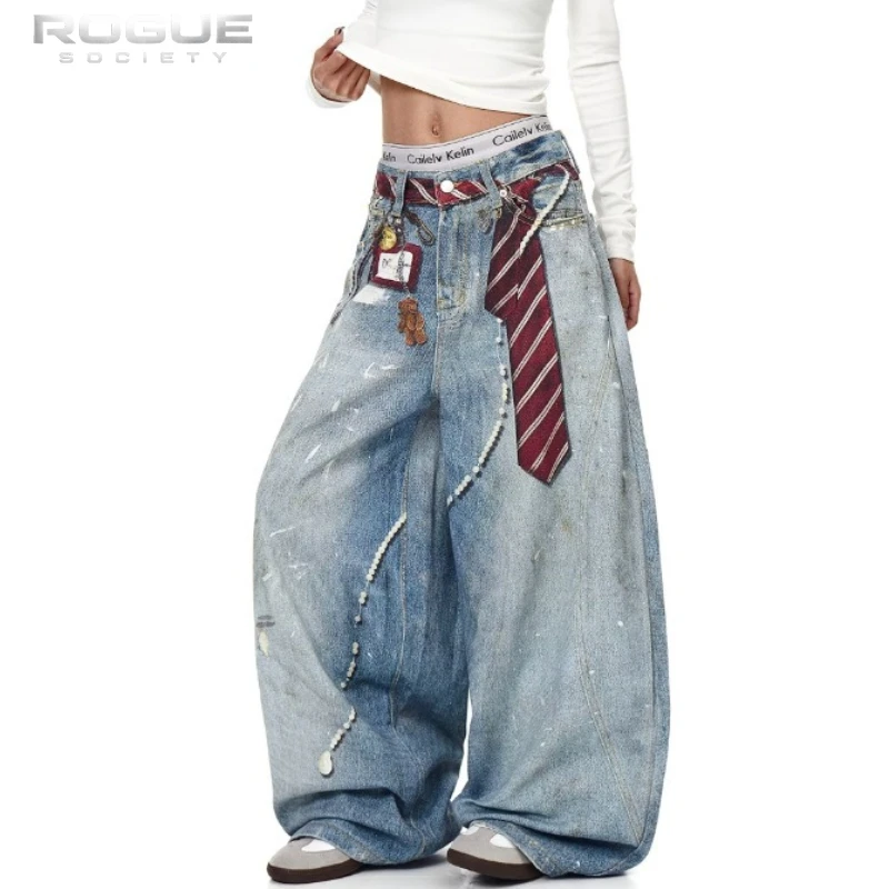 New Cargo Hip Hop Y2K Jeans Men High Street Style Wash Baggy Denim Streetwear Grunge Loose Harajuku Trousers Gothic Pants Unisex