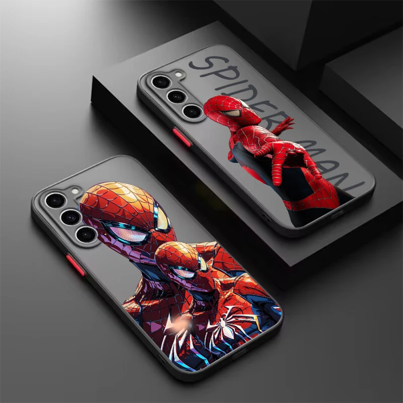 Spider-Man Unlimited Frosted Translucent For Samsung Galaxy S24 S23 S22 S21 S20 FE S10 S9 S8 Plus Ultra Pro 5G TPU Phone Case