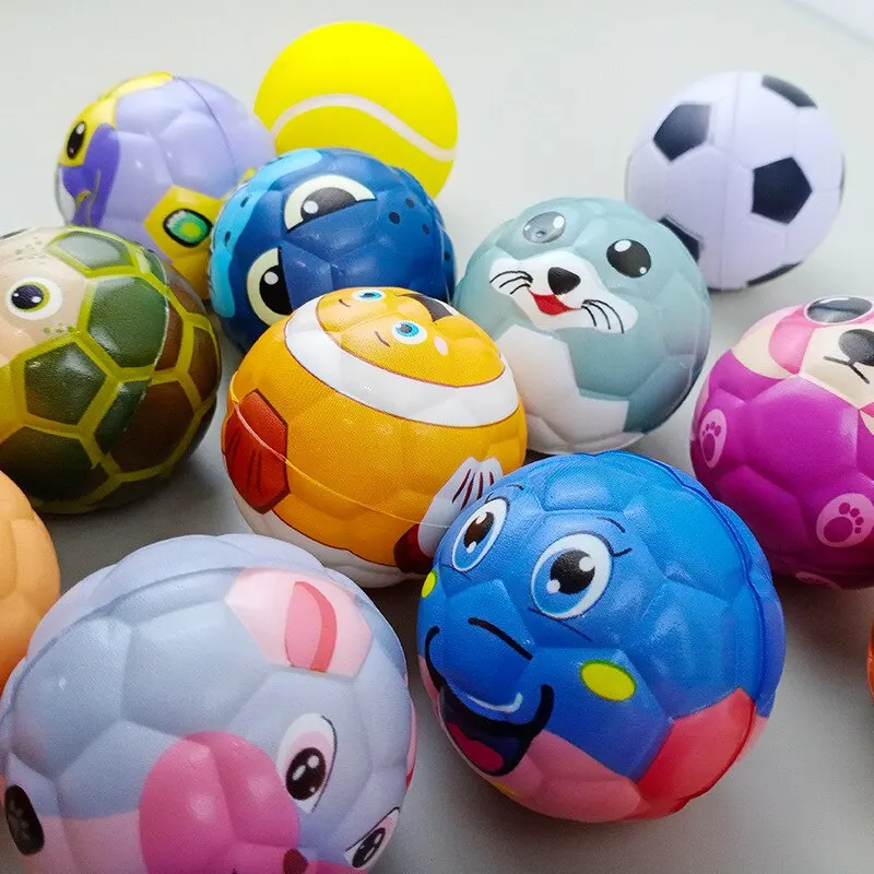 6pcs Solid Sponge Soft Ball bambini Animal Football Football Toys decompressione Release Ball