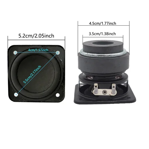 Imagen 2 del producto Altavoces de 2 pulgadas, 4 Ohm, 12W, altavoz magnético doble de rango completo para cine en casa, altavoz Bluetooth DIY de carrera larga para coche, 2 uds.