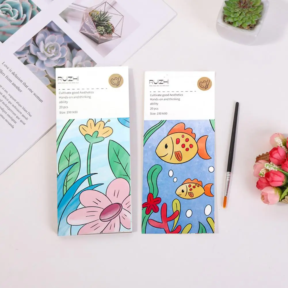 Карманные книжки-раскраски для детей Акварельная бумага поставляется с краской портативный для взрослых гуашь Детские художественные принадлежности для рисования