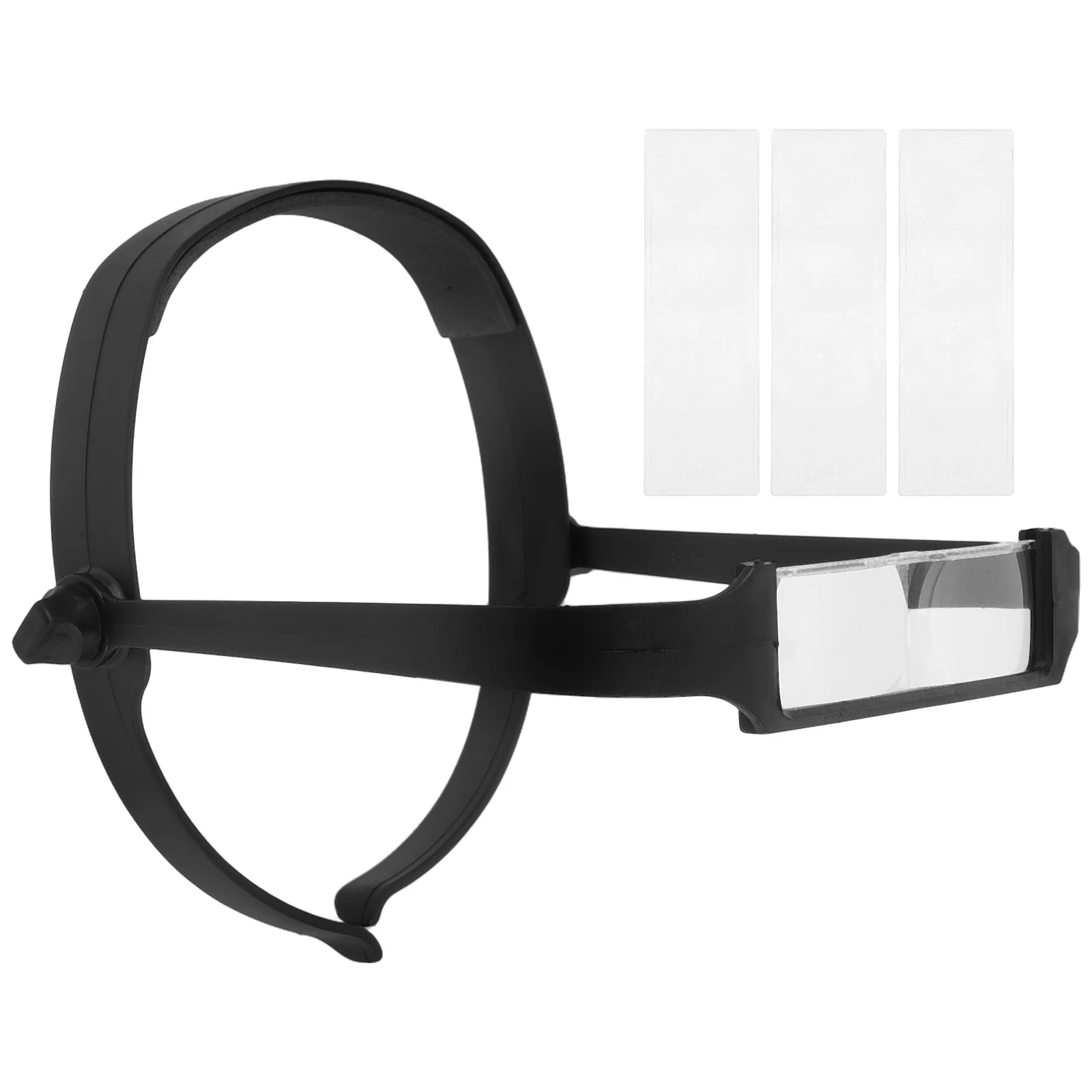 

Head Mounted Magnifier Black 4 Interchangeable Lenses Lightweight Optical Lens Hands Free Reading Repair Jewelry