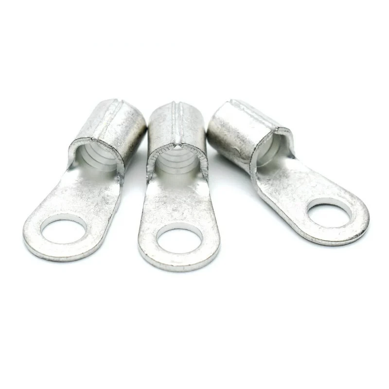 10/50 Pcs RNB14-6S 6mm Ring Diameter 6 AWG Non Insulated Terminals Copper O-type Cold Pressed Terminal