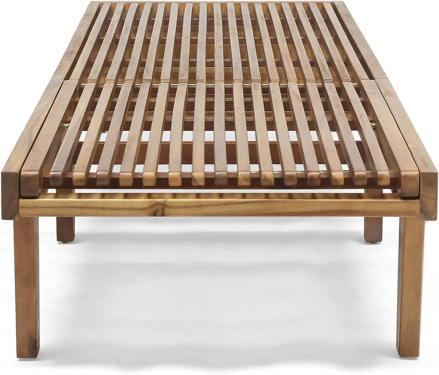 Chaise lounge de madera para exterior, acabado en teca